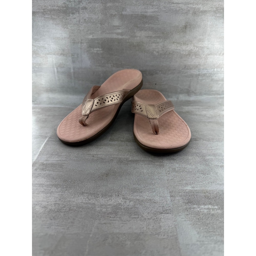 Vionic Tide Perf Rose Gold Orthotic Flip Flop Sandals VW5302 Women Sz 6